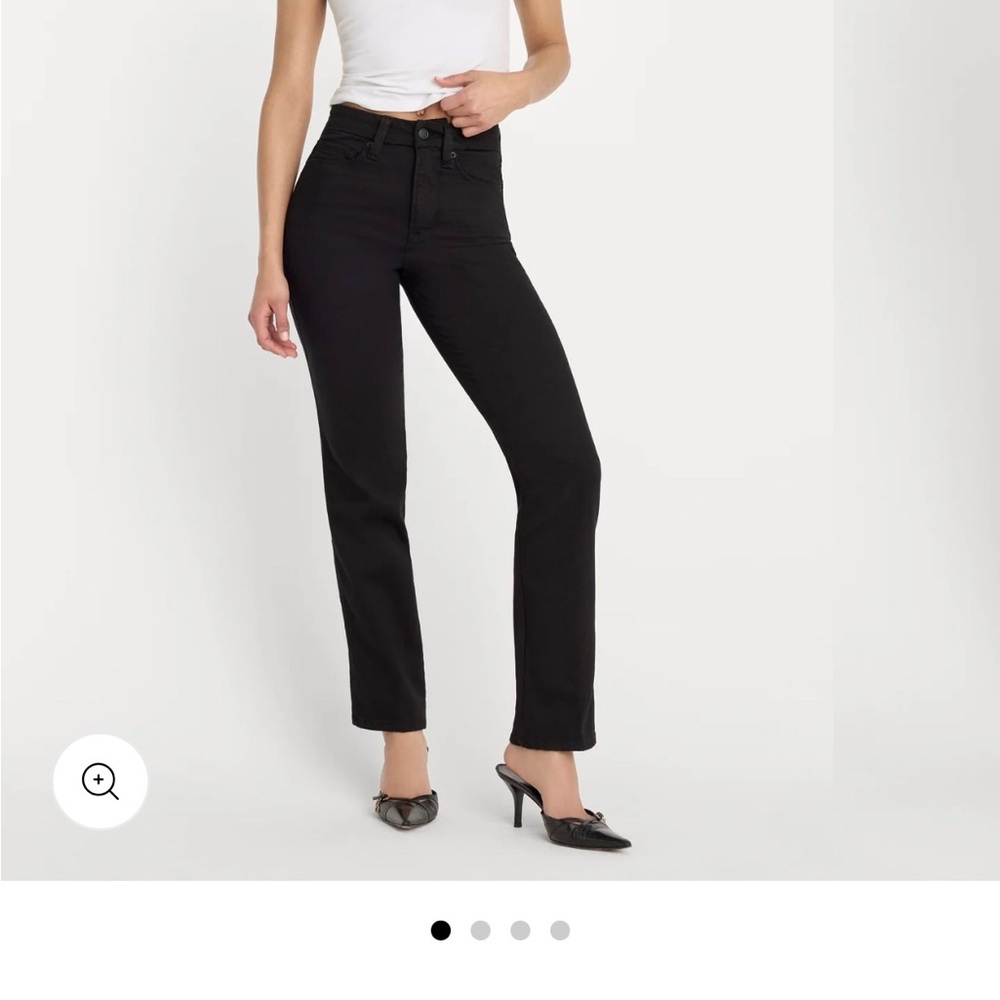 Black Good American Straight Jeans